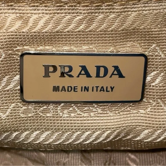 Prada Canapa canvas/leather blue moon and cream shoulder bag - Picture 15 of 16